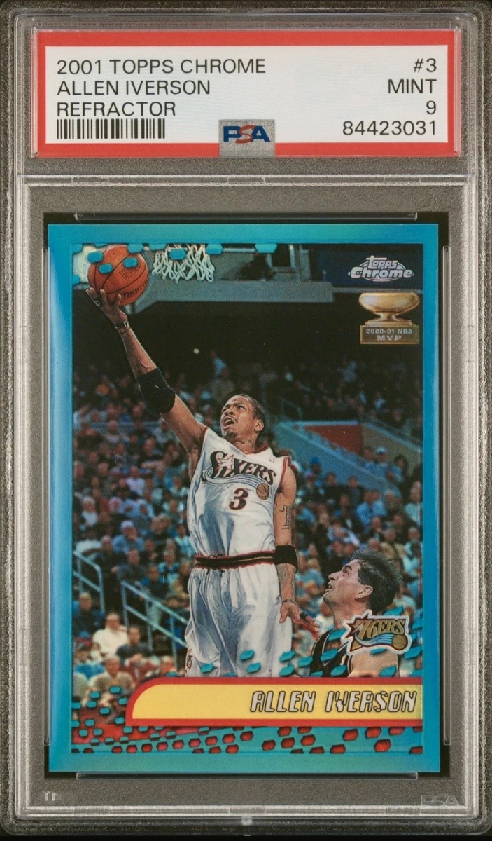 その他 ALLEN IVERSON Bowman Chrome REFRACTOR Topps Allen Iverson 9 Graded Basketball Sports Trading Cards