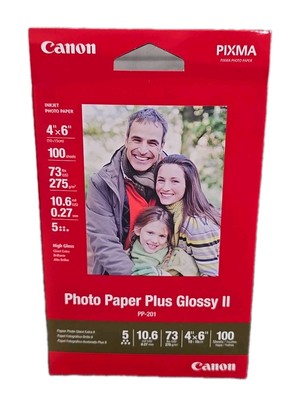 Canon Photo Paper Plus Glossy II 4x6 100 Sheets PP-201 - NEW Multiple Available 