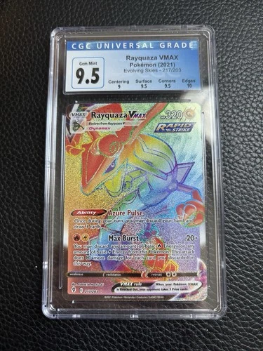 Pokémon Rayquaza VMAX 217/203 Evolving Skies Secret Rare Holo CGC 9.5