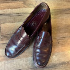 Oldmaine Trotters Penny Loafers Burgundy Leather Vintage Preppy Classic Mens 12
