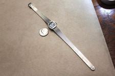 Vintage Gruen 14K White Gold Wristwatch with Band - 19.2 Grams Total