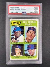 1965 Topps #533 METS ROOKIE STARS Ron Swoboda/Tug McGraw PSA 9(OC) MINT