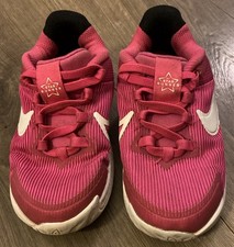 Nike Pink Girls Youth 8.5 Star Runner 4 Athletic Sneakers Pink Bungee Lace Up