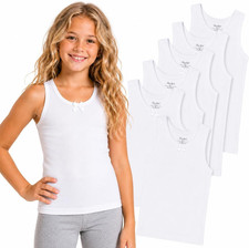 Girls Tank Tops 6 Pack 100 Cotton Scoop Neck Undershirts  Soft Breathable Cott