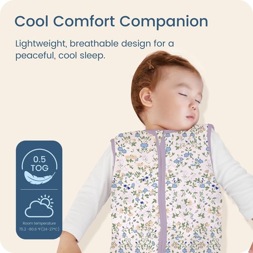 Baby Sleep Sack 6-15 Months, 0.5 TOG Lightweight Wearable Blanket, 2-Pack - Picture 2 of 8