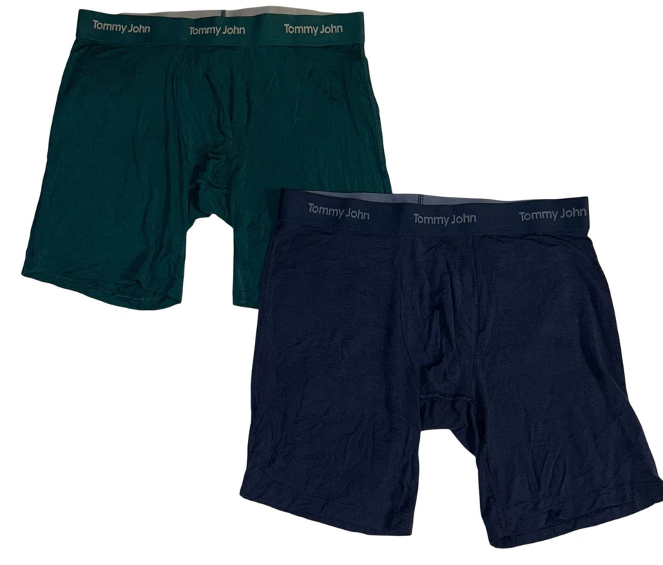 Lote de 2 calzoncillos boxer TOMMY JOHN ropa interior azul y verde para hombre M NOS Foto 4 de 4