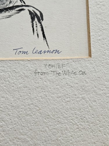Native American Vintage Indian Art Signed Tom Leamon Chief The White Ox - Picture 4 of 7