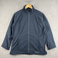 Marmot Softshell Jacket Women's Size Large Black Full Zip Reflective Stretch