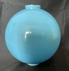 Antique Robin’s Egg Blue Swirled Milk Glass Round Lightning Rod Ball