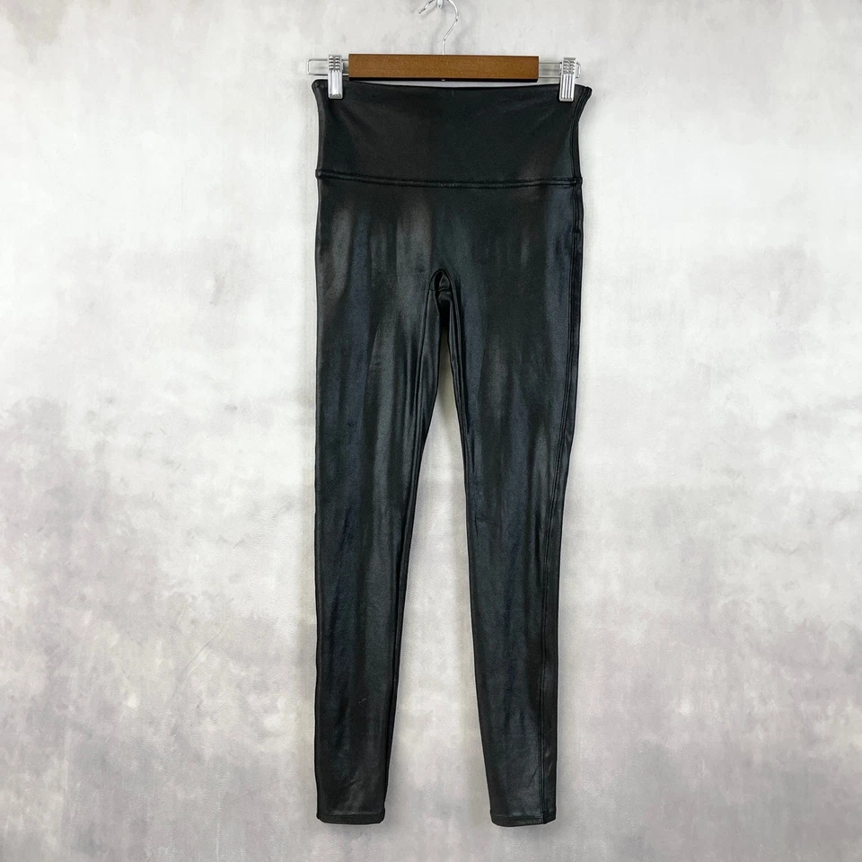 Spanx Faux Leather Leggings Womens Medium Moto Biker Clubwear Rocker Night Out - Image 1 of 4