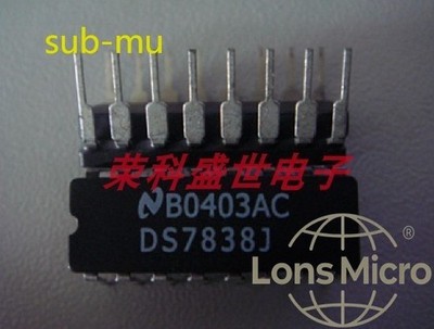 (1pc) DS7838J/883 Line Transceiver, 4 Func, 4 Driver, 4 Rcvr, CDIP16 #sub/95