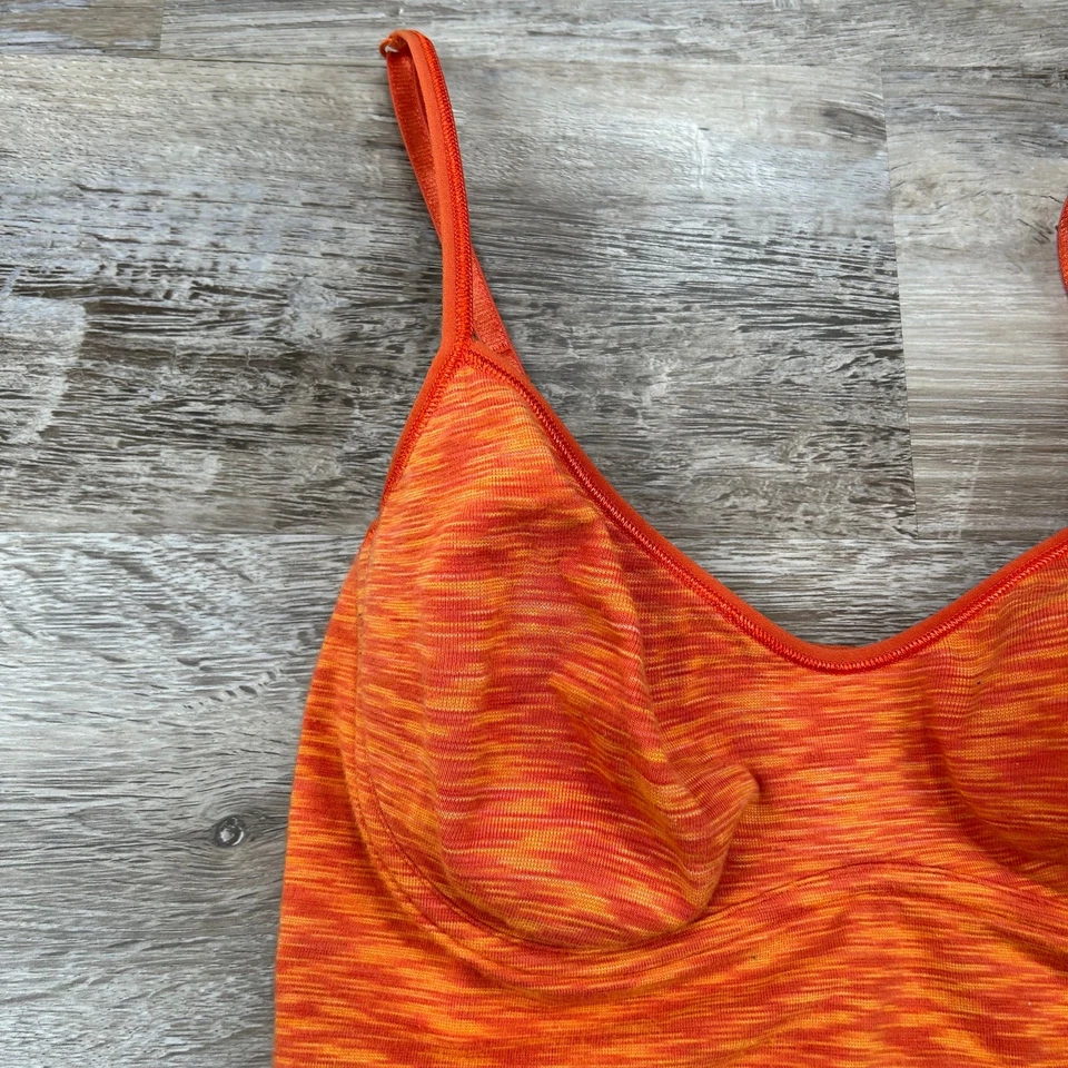 Camiseta sin mangas vintage Victoria’s Secret naranja teñido espacial algodón Y2K elástica Foto 2 de 4