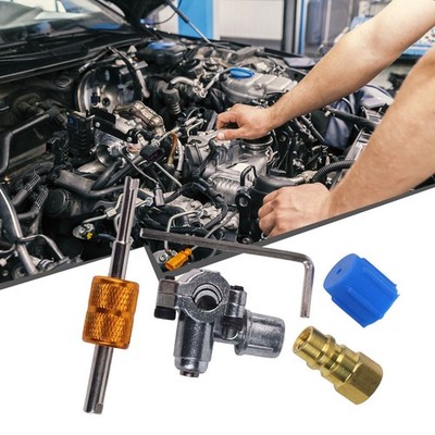 AC System Upgrade A/C Retrofit Valve Kit Brass Valve Kit Anti-leak Design