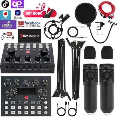 Studio Recording Kit Podcast Music Mixer Equipment Home Condenser Microphone Set