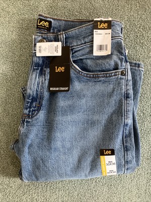 NWT Lee Mens Regular Fit Straight Fit Solo  Blue Jeans Size 30 x36 
