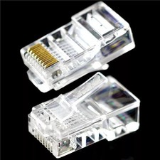 50pcs Practical Internet Gold Plated Cable Modular Plug Adapter RJ45 8P8C CAT5E