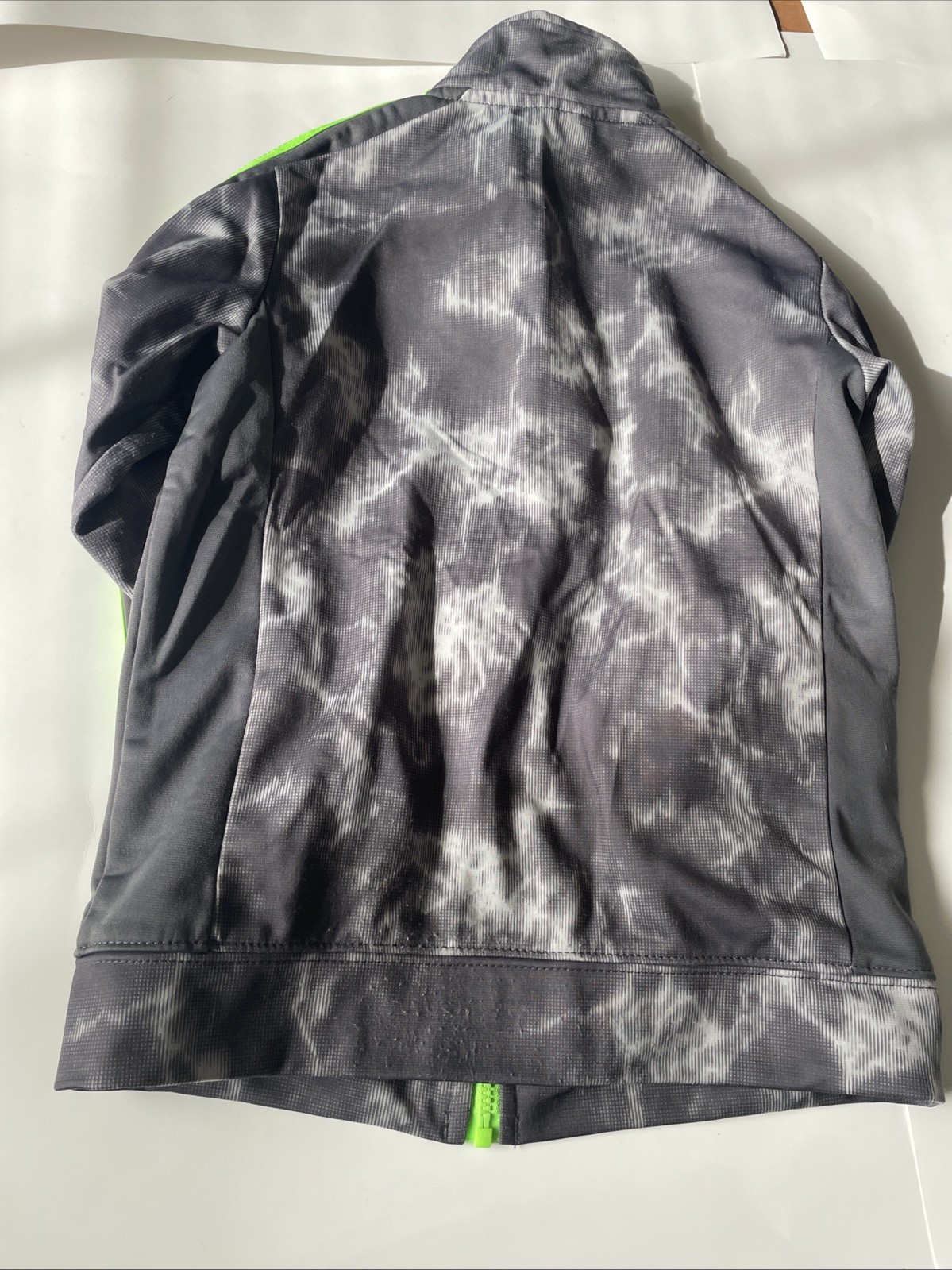 Adidas Full Zip Jacket Gray Camo Green Stripes Size 6 Youth thumbnail 4