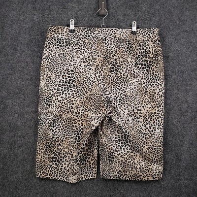 たか‼︎ Chicos Perfect Stretch Shorts Womens 3 US 16 Beige Hi Rise Leopard