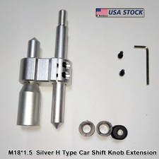 Car Aluminum H Type Shift Knob Extension Adjustable Extender Gear Shifter Silver Car Aluminum H Type Shift Knob Extension Adjustable Extender Gear Shifter Silver