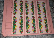 Vintage Mrs Grossman's Stickers Flower Garden Floral Lot 3 Strips READ