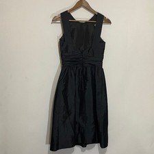ALFRED SUNG Black Sleeveless Midi Cocktail Dress Sz 2