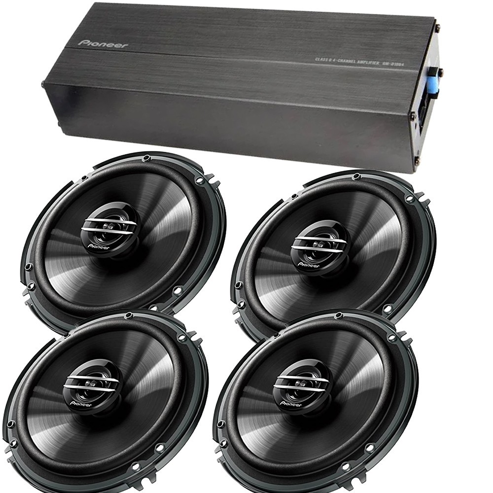 Pioneer GM-D1004 4 Channel Car Amplifier &  4X TS-G1620F 6.5" 300W Car Speakers