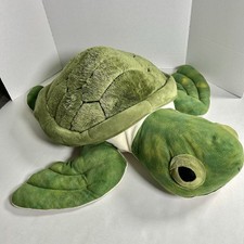 "Juguete de reptiles SeaWorld de felpa tortuga verde de 30"" grande con caparazón marino"