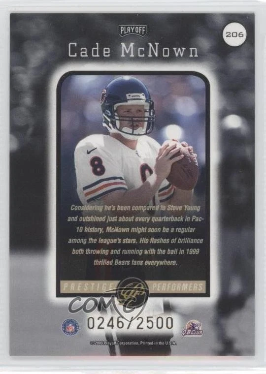 2000 Playoff Prestige Prestige Performers /2500 Cade McNown #206 - Image 2 of 2