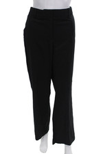 Talbots Womens Wool Pocketed Wide Legged Dress Pants Black Size 12