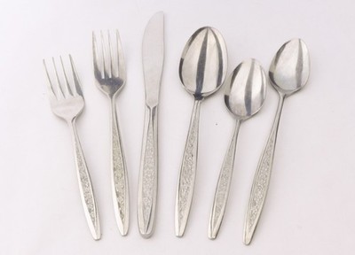 60s 70s Floral Stainless Flatware By Customcraft CUS5 Petal Lane Replacements