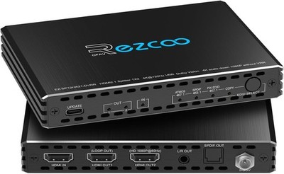 HDMI 2.1 Splitter 1 in 2 Out 4K@120Hz VRR ALLM Dolby Vision Atmos HDCP 2.3 1x2 H