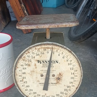 Hanson Vintage Model 60 Utility Scale 60 lb Capacity Mechanical Dial Northbrook