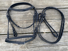 Equiroyal black raised leather PONY English b...
