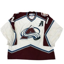 Vintage Colorado Avalanche Peter Foresberg Jersey NHL Hockey Fight Strap Sz 56