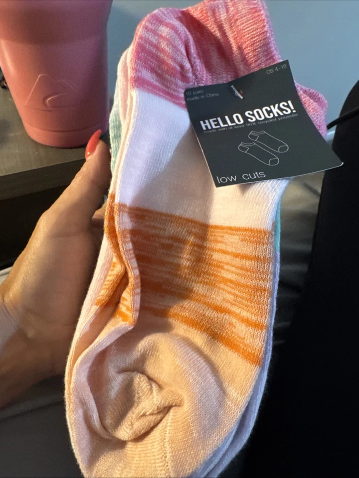 Paquete de 10 calcetines de corte bajo para mujer Hello Socks talla 4-10 varios diseños/colores Foto 2 de 2