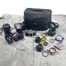 Canon AE-1 35mm Silver SLR Film Camera Bundle - Tested
