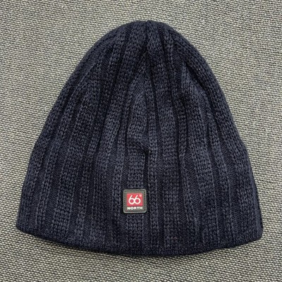 66 North Blue Beanie Mütze Größe One Size Winddicht Strick Gefüttert Thermo