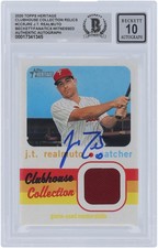 J.T. Realmuto Phillies Signed 2020 Topps Heritage Clubhouse #CCR-JRE BAS 10 Card