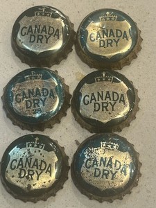 Lot Of 6 1950s CANADA DRY Ginger ale? Crown Soda Caps