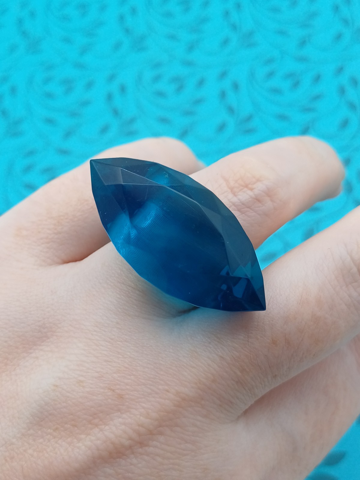 Ted Backer Stunning Statement Colourful Teal Acry… - image 2