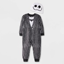 Nightmare Before Christmas Toddler Jack Skellington Union Suit  Hat 2T 6211