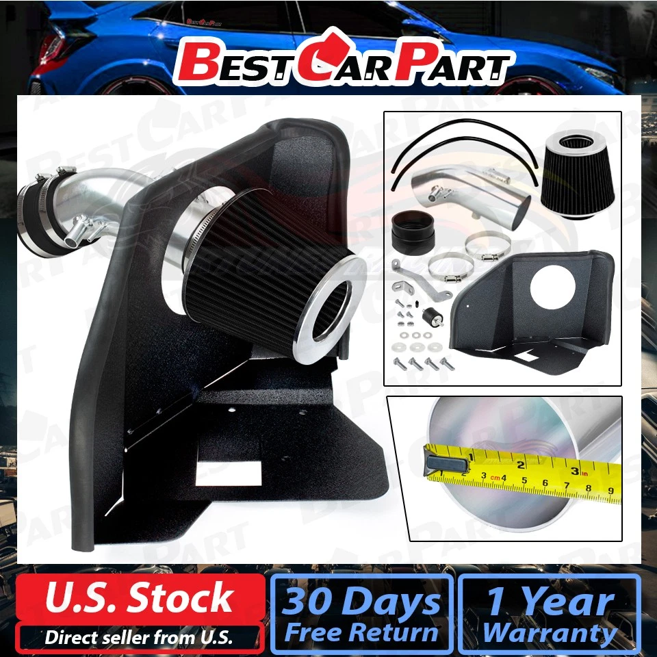 KIT DE ADMISIÓN DE AIRE ESCUDO FRÍO BCP NEGRO para Toyota Venza 2009-2015 3,5 L V6 + filtro Foto 2 de 4