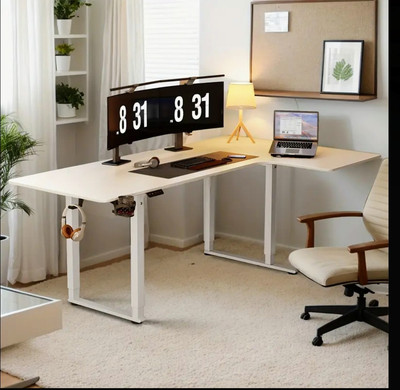 Dual Motor L-Shaped Home Office Standing Desk Desk Large Desktop- FREE SHIPPING 