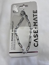 CASE.MATE CHAIN PHONE WRISTLET SILVER WITH WHITE BEADS. CMO52356