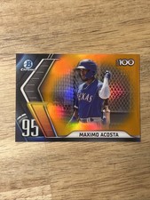 Maximo Acosta 2022 Bowman Chrome Scouts Top 100 Orange Refractor /25 Rangers