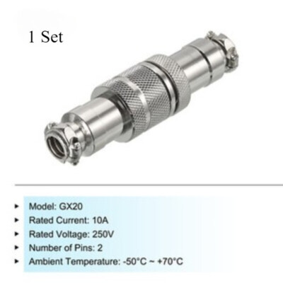 Aviation Connector GX20 2 Pins 20mm männlich weiblich Wire Panel Docking