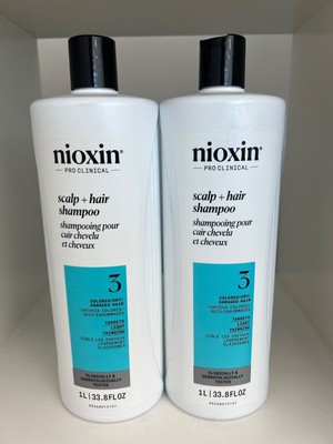 Nioxin System 3 Cleanser (Shampoo) SET OF 2 -1 Liter / 33.8 oz each 