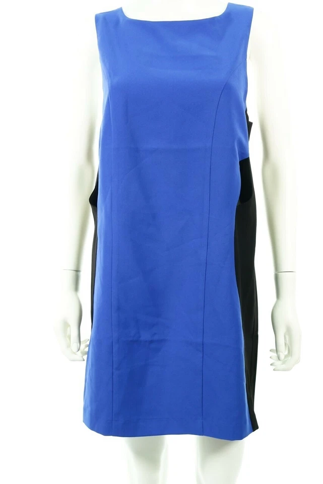 Mini Vestido Estilo Stalker Para Mujer Sin Mangas Color Azul Bloque Talla Grande Foto 2 de 4