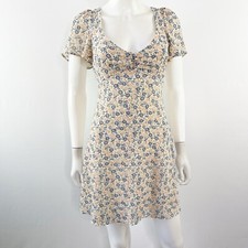 Urban Outfitters Ivory Floral Mini Dress Size XS Cottagecore Coquette Y2K