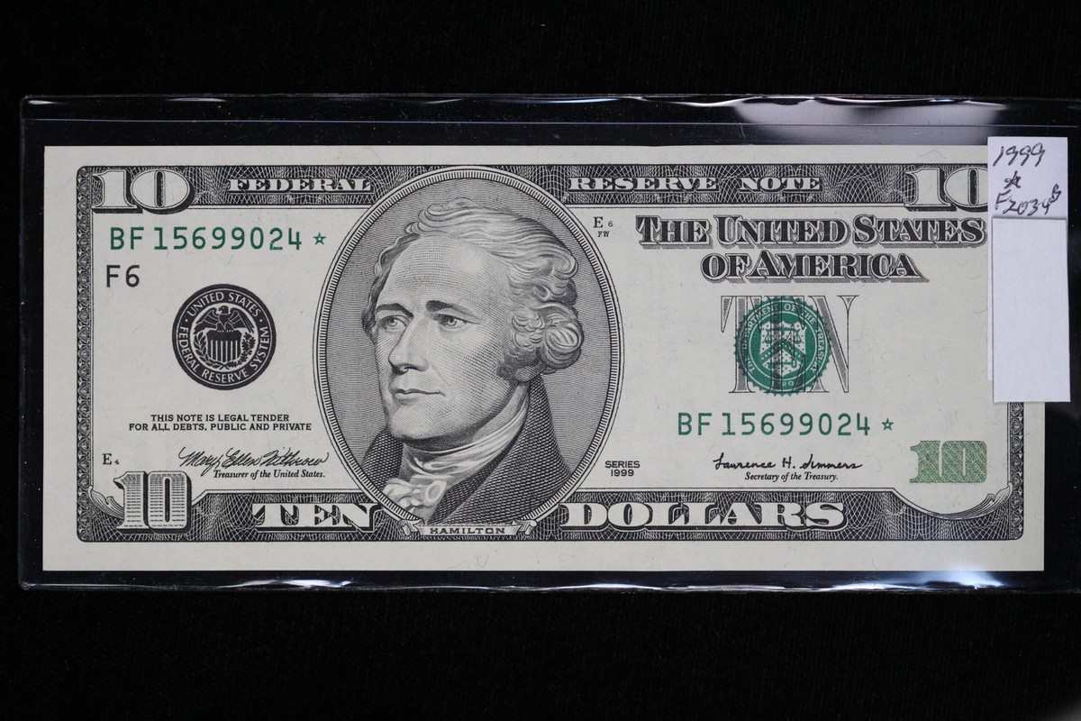 Series 1999 $10 Federal Reserve Note STAR CU 1GMY | eBay